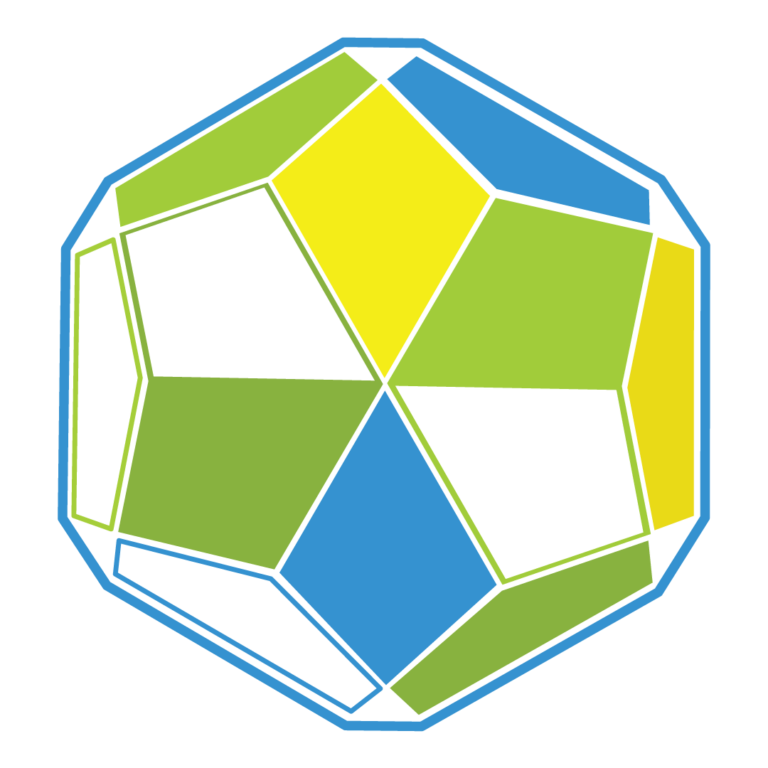 Energie Fuel Group dodecahedron logo featuring brand colors: green, yellow, blue, and white.