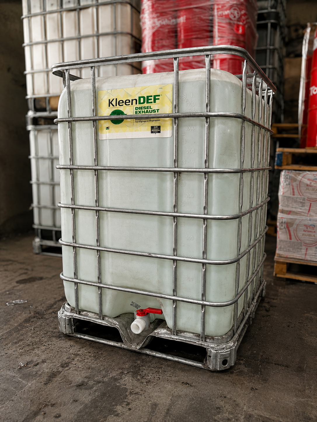Picture of Kleen DEF tote in warehouse
