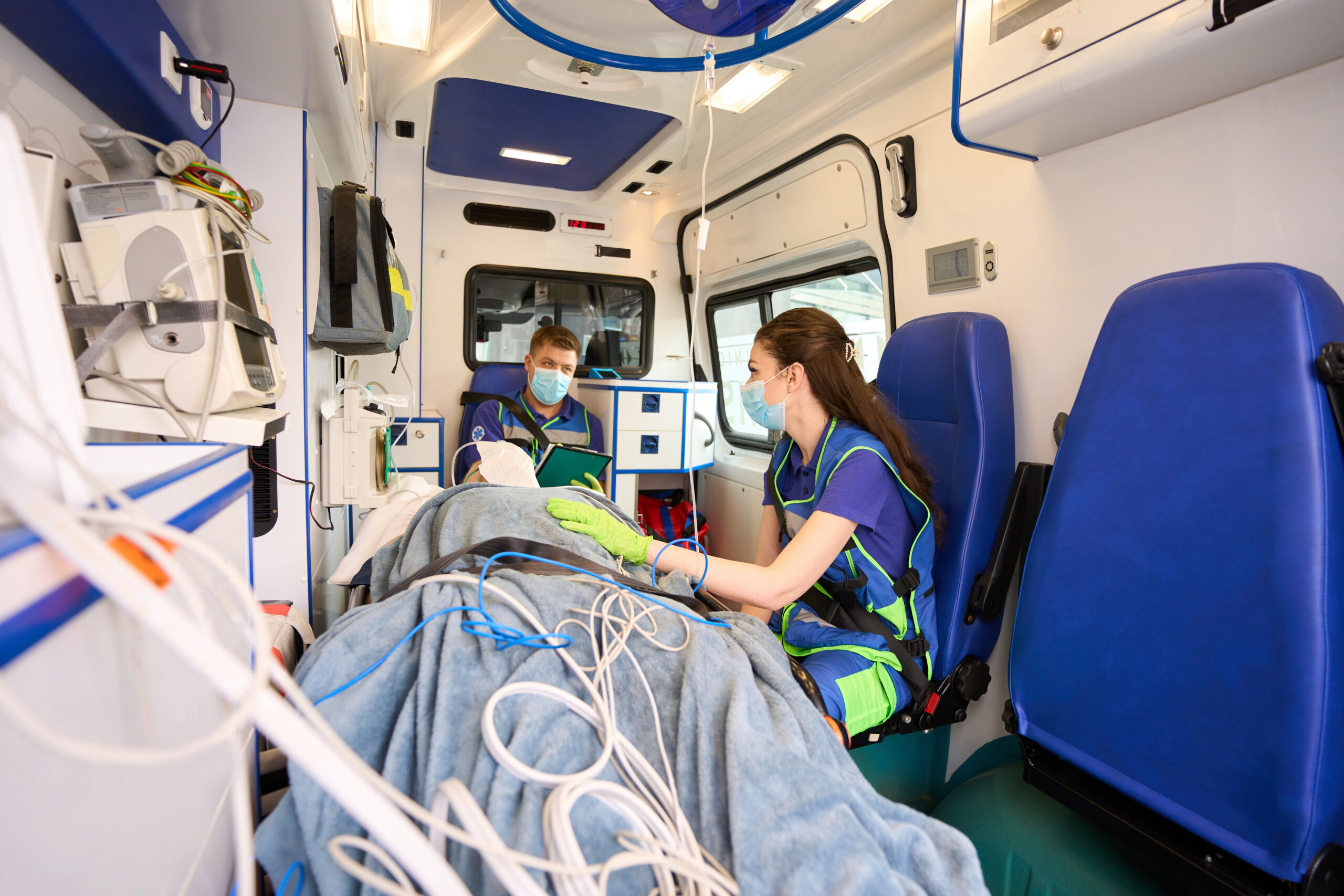 Paramedics and emergency medical personnel supported by healthcare fleet fuel solutions