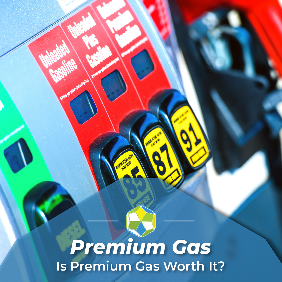 Premium gasoline compared with regular fuel and octane ratings